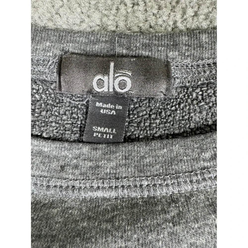 Alo Yoga Gray Heathered Scoop Neck Raglan Sweatshirt S Made in USA Activewear